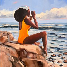 Gemälde, Girl on the rocks, Ger Da
