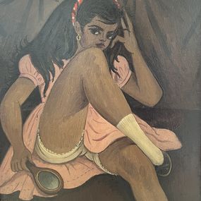 Gemälde, Jeune fille au serre tête rouge et étude de nu, Emile-François Chambon