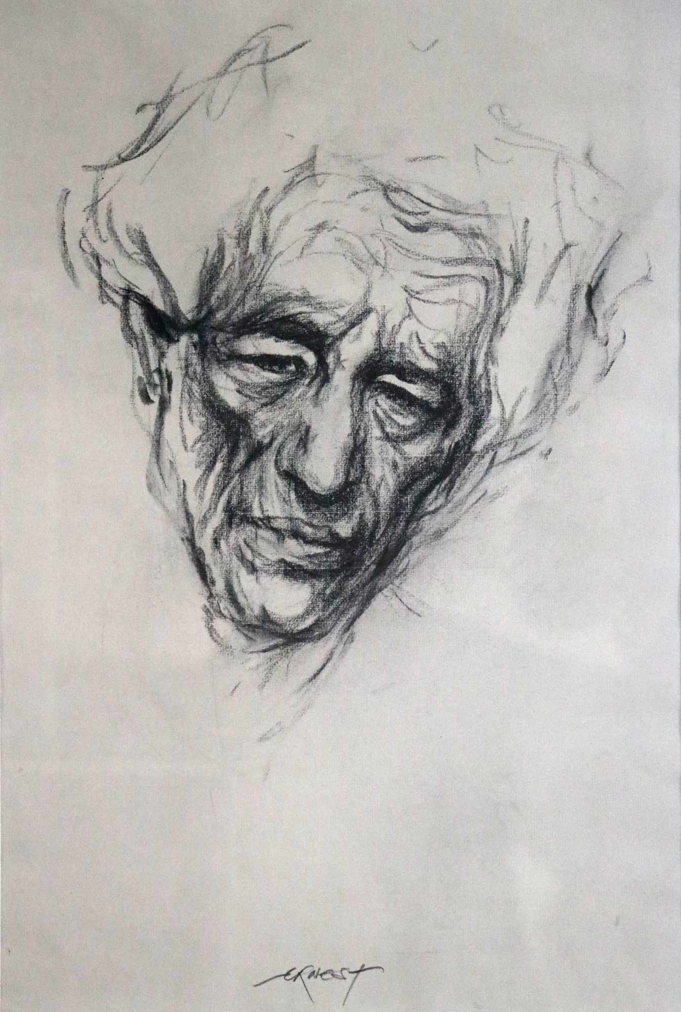 Ernest Pignon-Ernest, Etude pour Giacometti Ernest Pignon-Ernest, Etude pour Giacometti