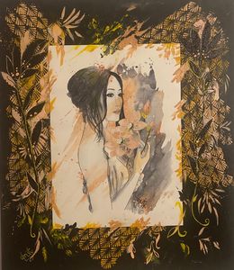 Peinture, Tender reverie with flowers, Christy