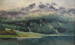 Gemälde, Montagne enneigée, Emile Vouga