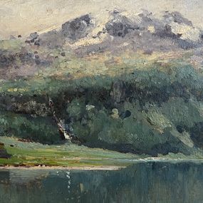 Gemälde, Montagne enneigée, Emile Vouga