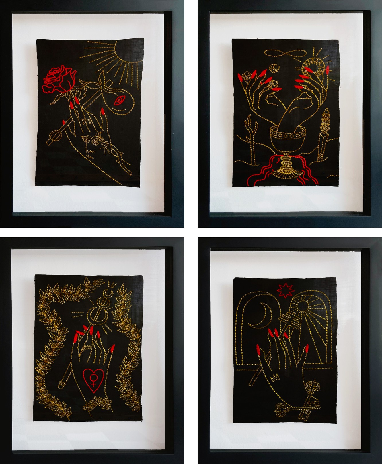 María José Franco Maldonado, A Set of Four Arcanos: The Fool, The Wizard, The Empress and The High Priest María José Franco Maldonado, A Set of Four Arcanos: The Fool, The Wizard, The Empress and The High Priest