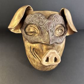 Sculpture, Tête de cochon ?, Maïté Martinez