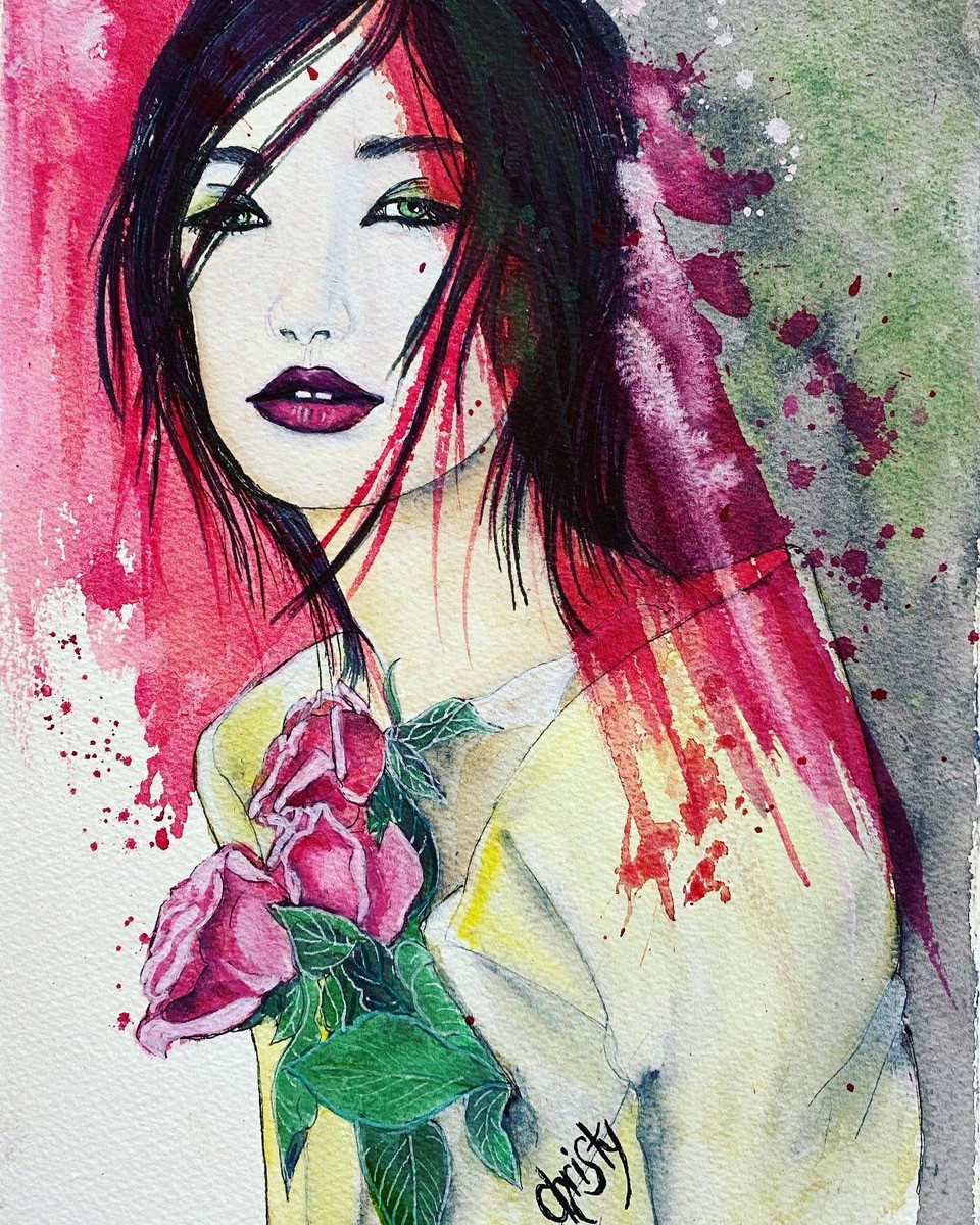 Christy, Sensuality with roses Christy, Sensuality with roses
