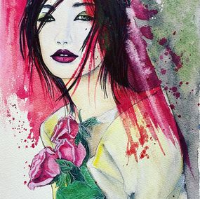 Gemälde, Sensuality with roses, Christy