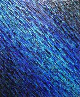 Painting, Diagonale bleue violacée, Jonathan Pradillon