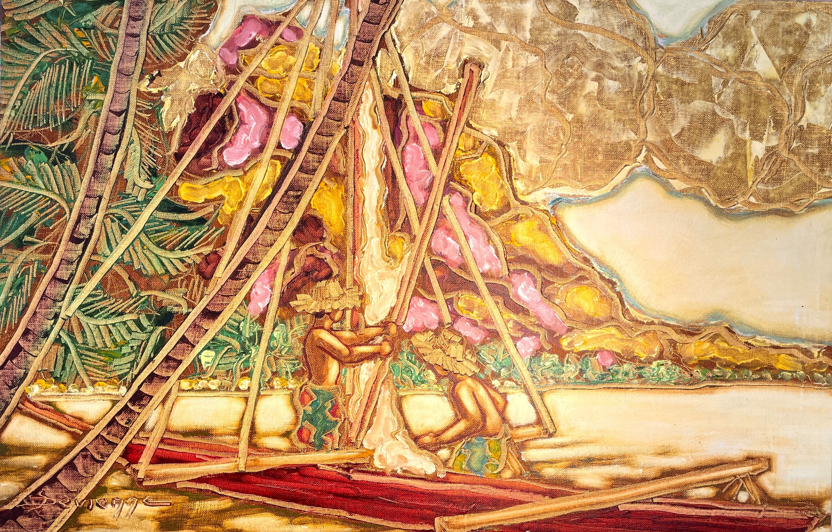 Louis Devienne, Départ en pirogue à voile Louis Devienne, Départ en pirogue à voile
