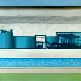Gemälde, Pool with dirty snow and gas., Patrick Santoni