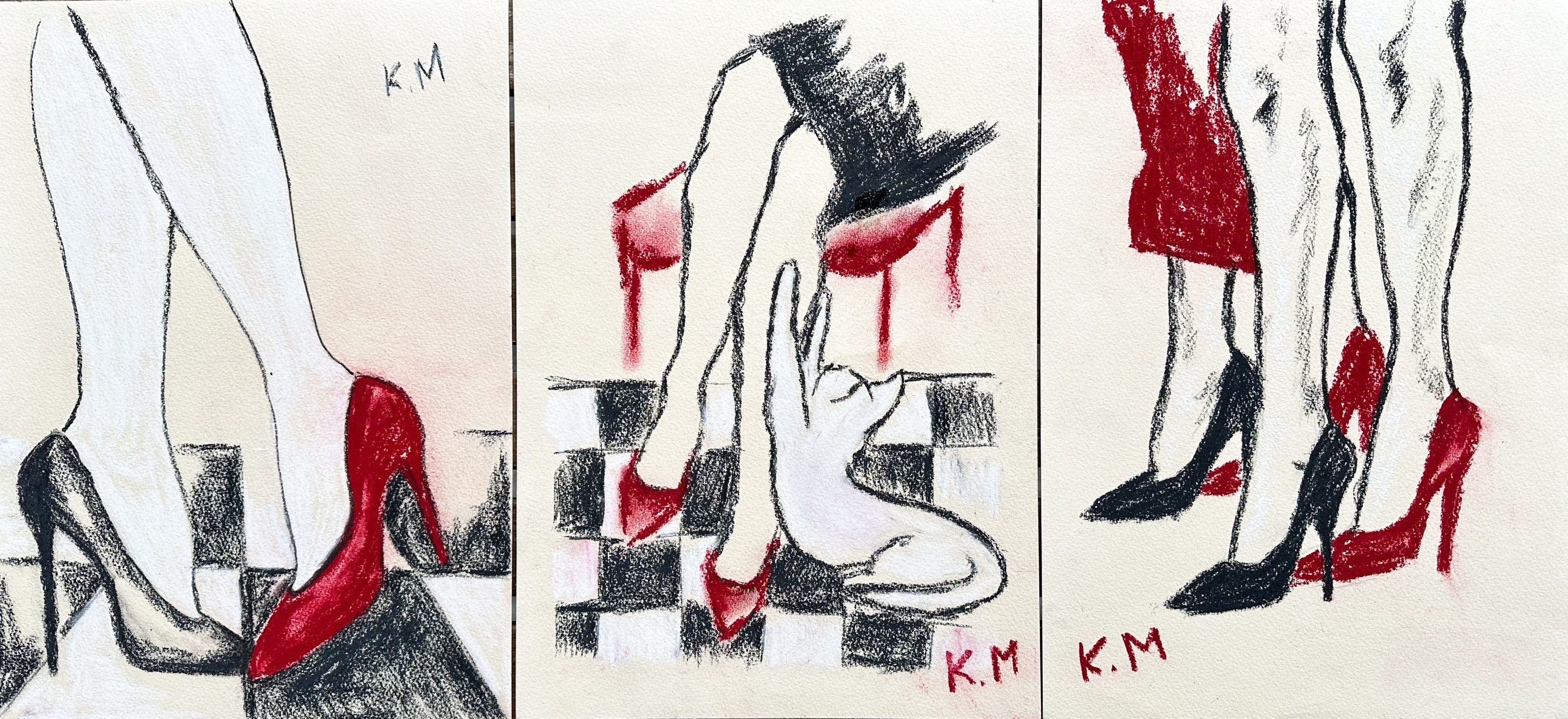 Kristina Mallen, Triptych: Trois Flirts Kristina Mallen, Triptych: Trois Flirts