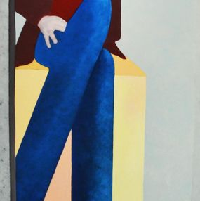 Gemälde, Homme assis, Ahmed Zelfani