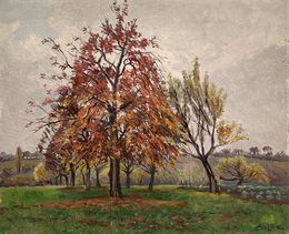 Gemälde, Verger en automne, Hermance, John Henri DELUC