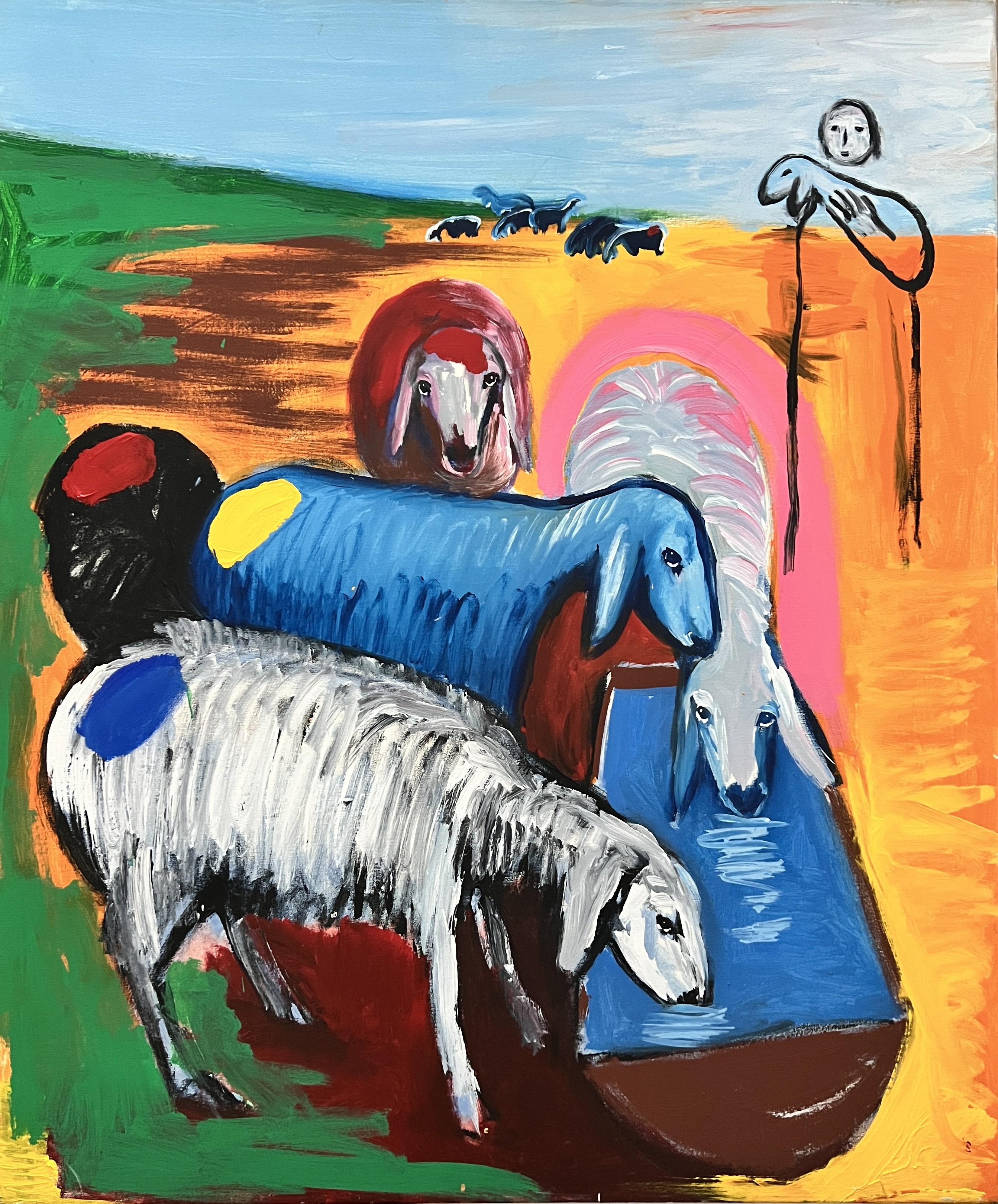 Menashe Kadishman, Water for the Flock Menashe Kadishman, Water for the Flock