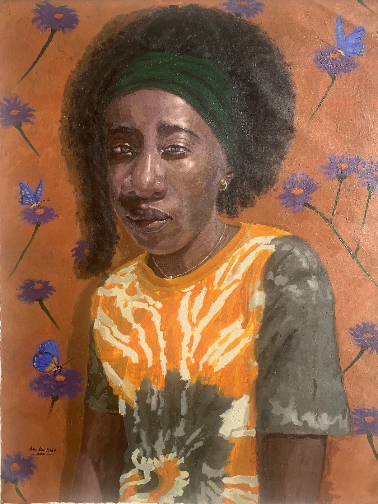 Olamilekan Bello, Lonely With Thoughts 2 - 21st Century, Contemporary, Figurative Portrait, Women Olamilekan Bello, Lonely With Thoughts 2 - 21st Century, Contemporary, Figurative Portrait, Women