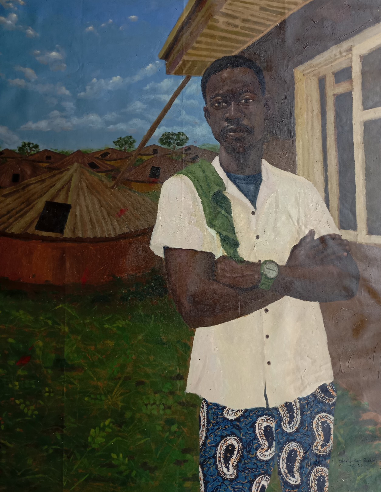 Olamilekan Bello, Ogo Enyi (Water in the Hole) - 21st Century, Contemporary, Figurative, Landscape Olamilekan Bello, Ogo Enyi (Water in the Hole) - 21st Century, Contemporary, Figurative, Landscape