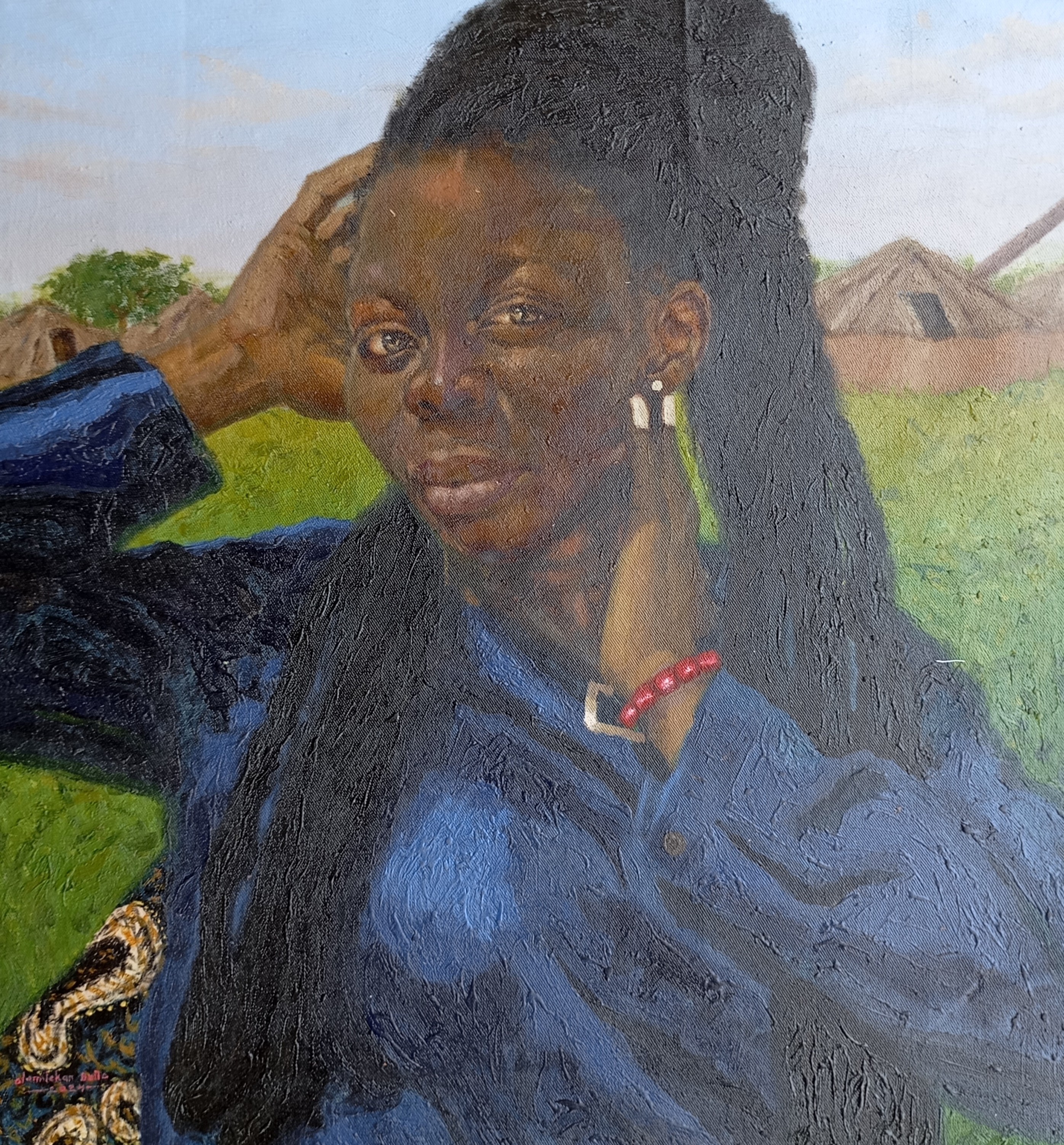Olamilekan Bello, Fehintola (Water in the Hole) -21st Century, Contemporary, Figurative, Landscape Olamilekan Bello, Fehintola (Water in the Hole) -21st Century, Contemporary, Figurative, Landscape