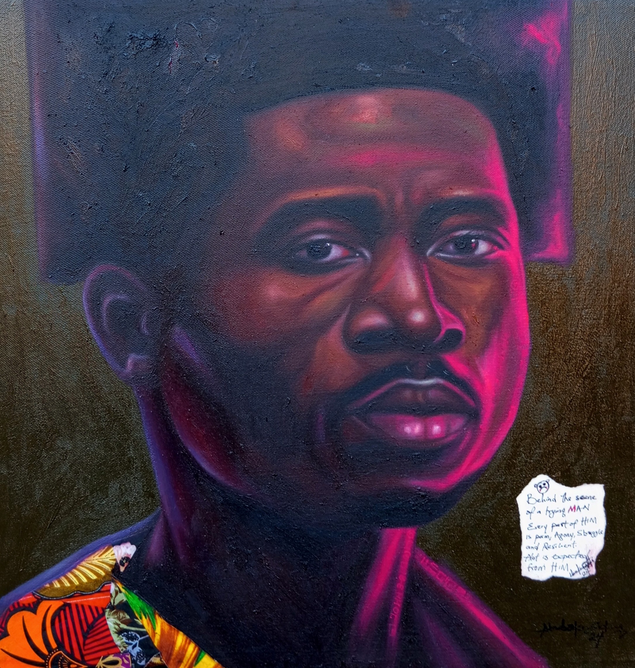 Bakare Abubakri-sideeq Babatunde, Enduring Echoes 1 - 21st Century, Contemporary, Figurative Portrait, Old Masters Bakare Abubakri-sideeq Babatunde, Enduring Echoes 1 - 21st Century, Contemporary, Figurative Portrait, Old Masters
