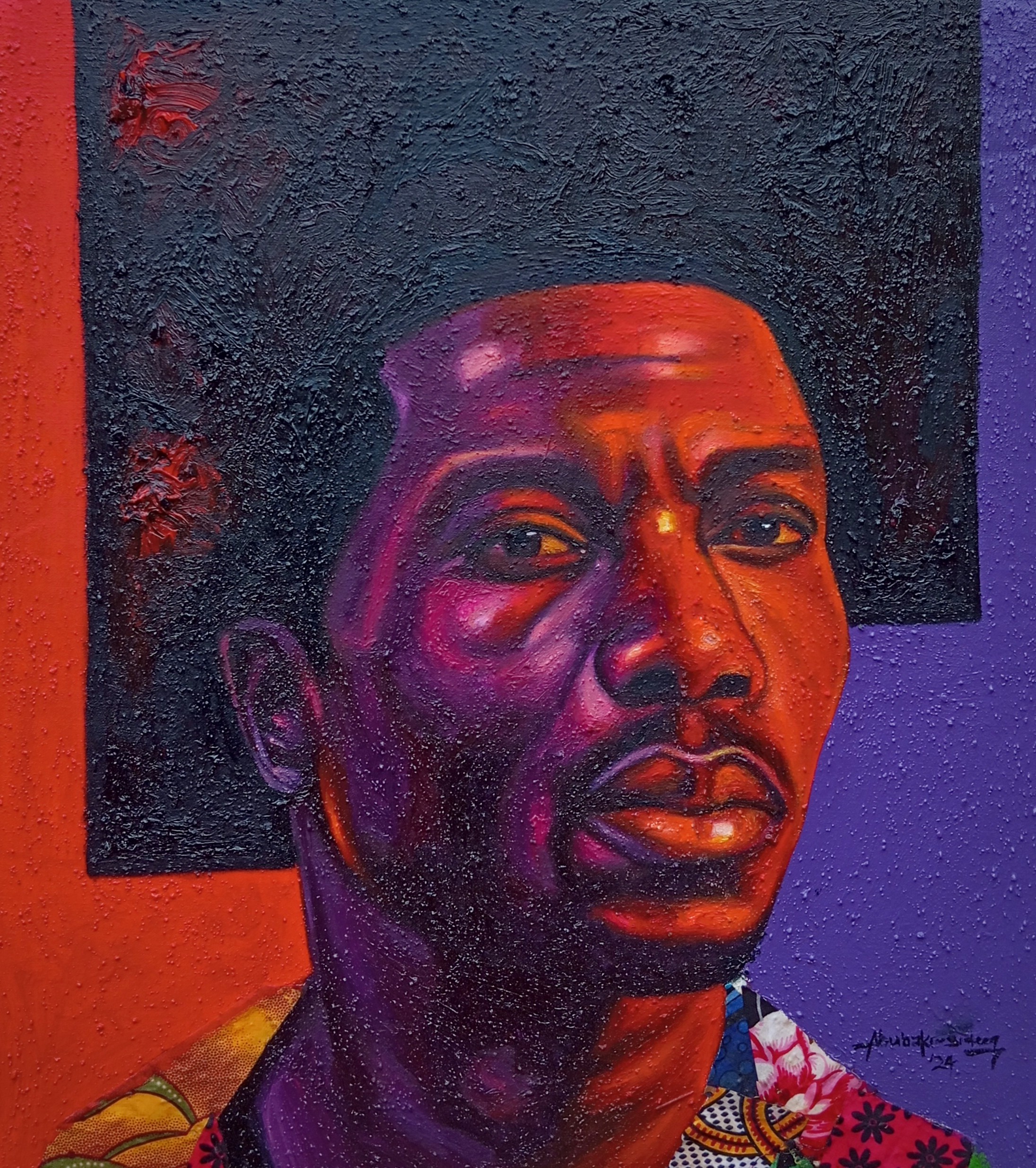 Bakare Abubakri-sideeq Babatunde, Enduring Echoes 2 - 21st Century, Contemporary, Figurative Portrait, Old Masters Bakare Abubakri-sideeq Babatunde, Enduring Echoes 2 - 21st Century, Contemporary, Figurative Portrait, Old Masters