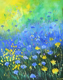Painting, Cornflowers 97, Pol Ledent