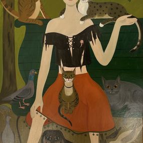 Gemälde, L'amie des bêtes, Alice Jacqueline Jaquet