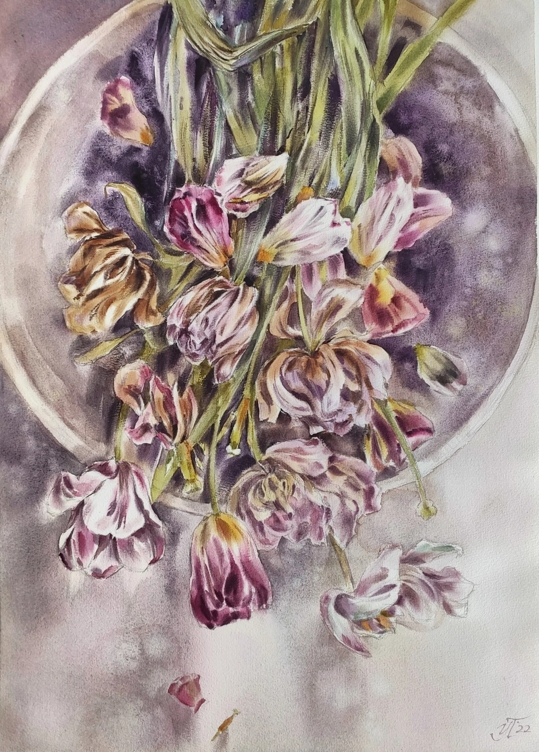Irina Pronina, Spring memories Watercolor painting with Tulips Irina Pronina, Spring memories Watercolor painting with Tulips