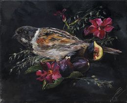 Painting, Nature morte à la figue - Monde animalier et nature, Clara Nomdedeu