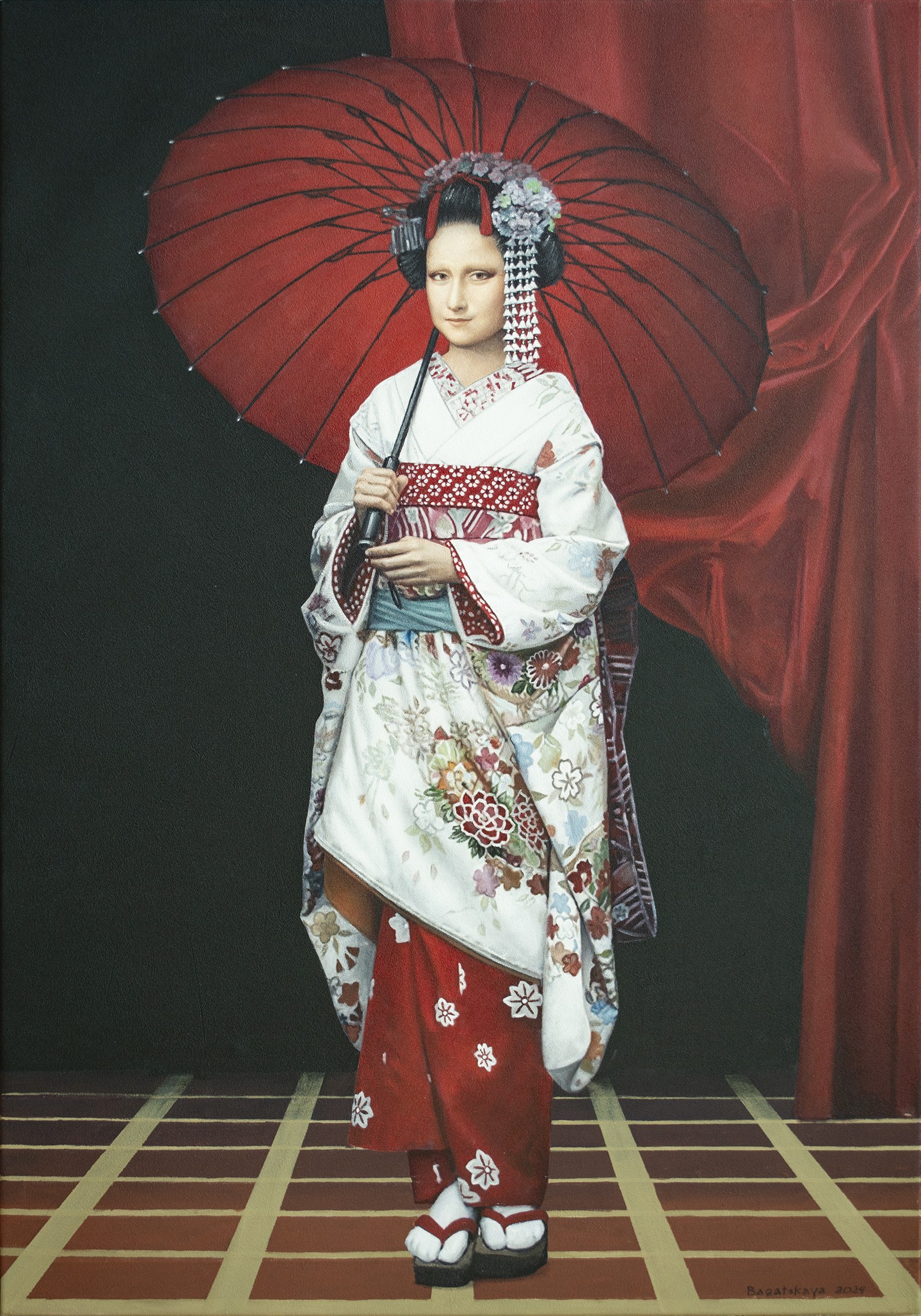 Nataliya Bagatskaya, Contemporary portrait - Red Parasol Nataliya Bagatskaya, Contemporary portrait - Red Parasol