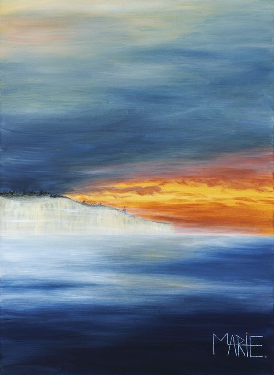 Marie Calvez-Blais, Ciel d'orage en baie de Somme - Paysages nordiques, Painting on canvas