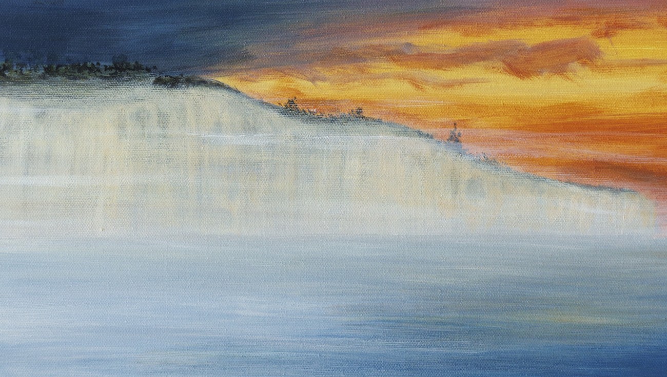 Marie Calvez-Blais, Ciel d'orage en baie de Somme - Paysages nordiques, Painting on canvas