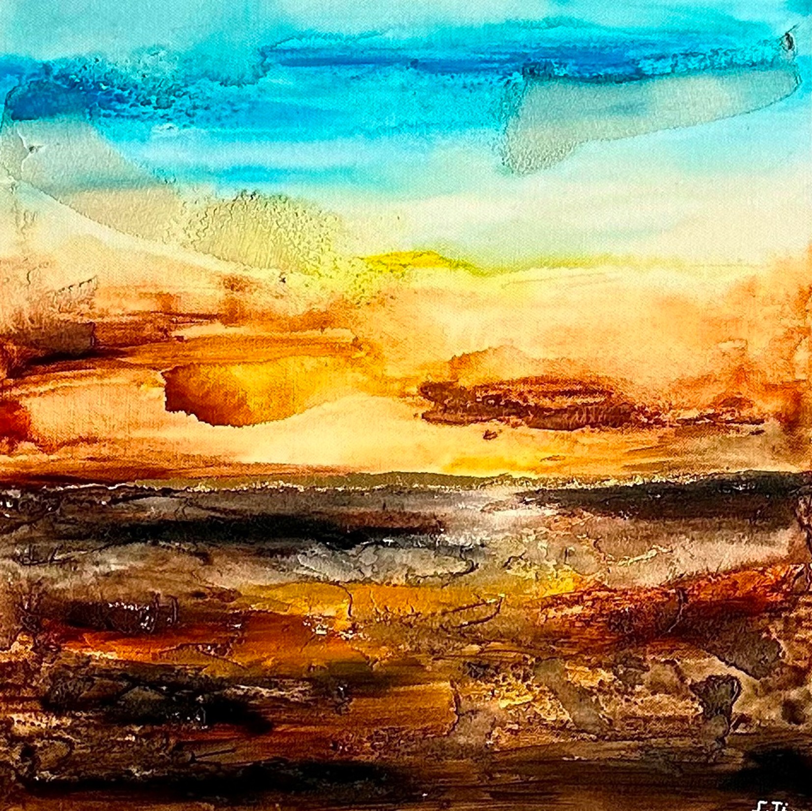 Jane Ti, Golden Horizon: Embrace of Earth and Sky Jane Ti, Golden Horizon: Embrace of Earth and Sky