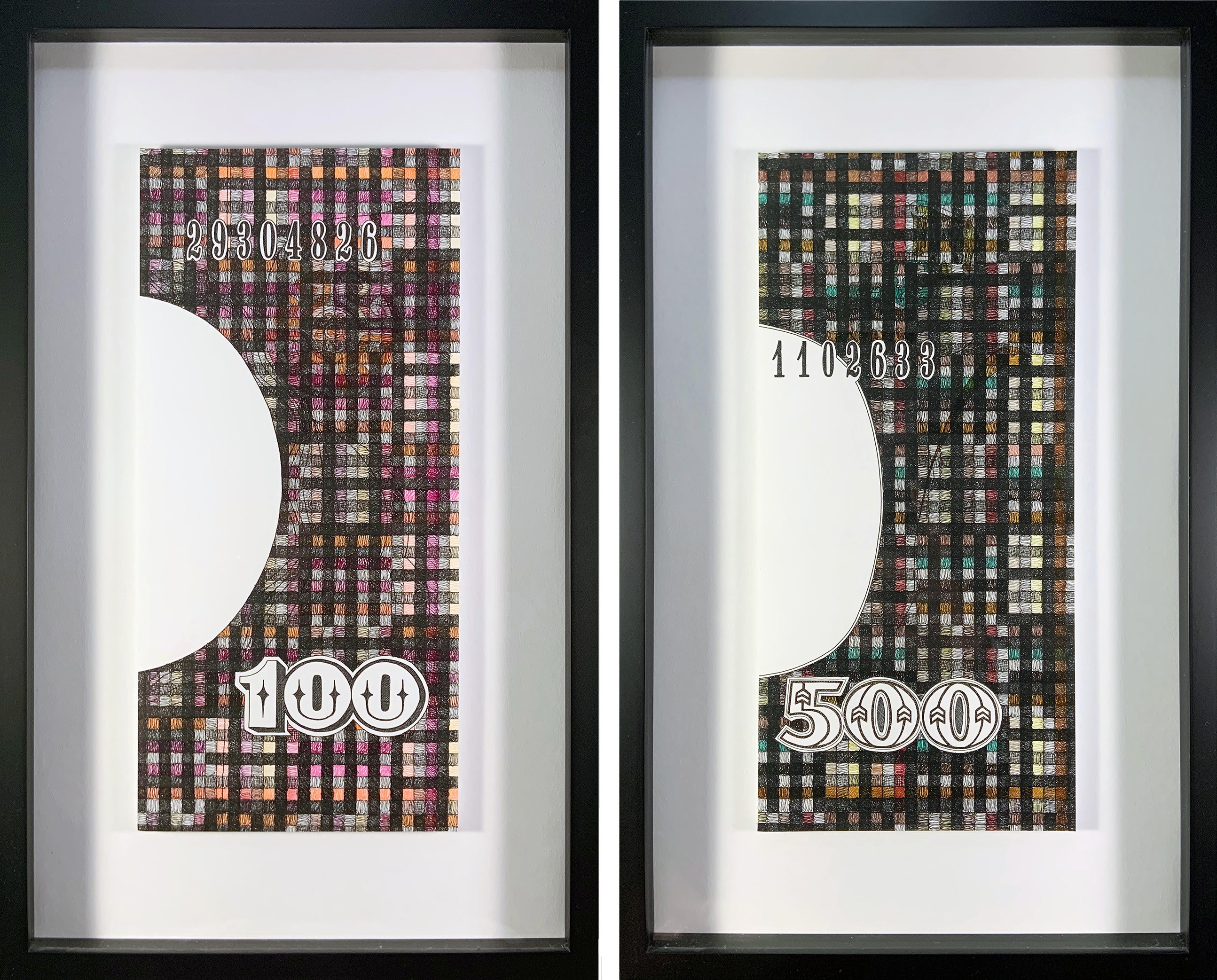 Rodrigo Spinel, Anverso Derecha 100 / 500 Valor Real Diptych Rodrigo Spinel, Anverso Derecha 100 / 500 Valor Real Diptych