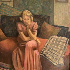 Gemälde, Jeune femme assise dans l'atelier de l'artiste, Alexandre De Spengler