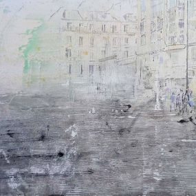 Gemälde, Eclats de lumière sur Paris - Gare du Nord - Boulevard Sébastopol, Michel Bianconi