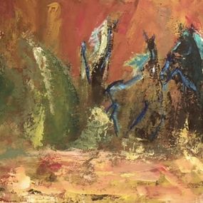 Painting, Les chevaux fous de la Liberté, Dagan B