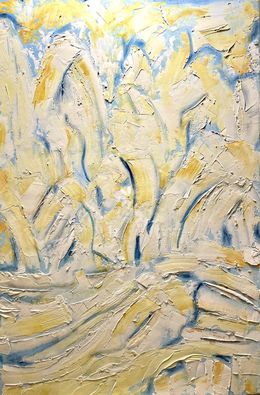 Gemälde, Abstraction Impressioniste 11 Jaune et Bleu, Dagan B