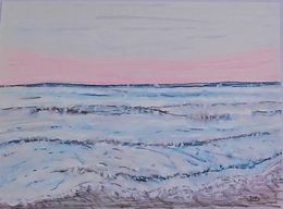 Fine Art Drawings, La mer, soleil couchant, Damien Berrard