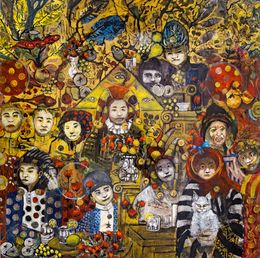 Gemälde, Reunión en el jardín, Miquel Martorell Bonet