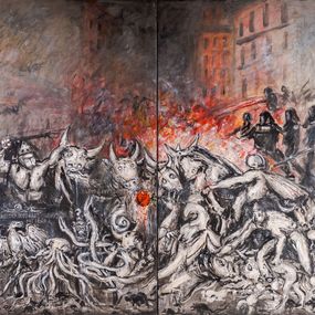 Gemälde, El matadero - La batalla de París I, Miguel Amate