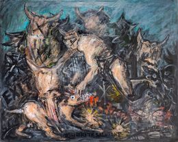 Painting, El matadero - La batalla de París II, Miguel Amate