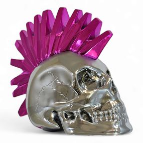 Sculpture, Punky Skull Silver/Pink, Sther