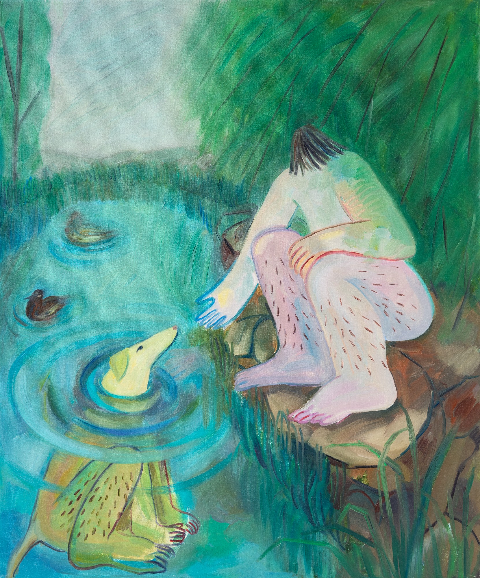 Donglai Meng, Dog and Narcissus Donglai Meng, Dog and Narcissus