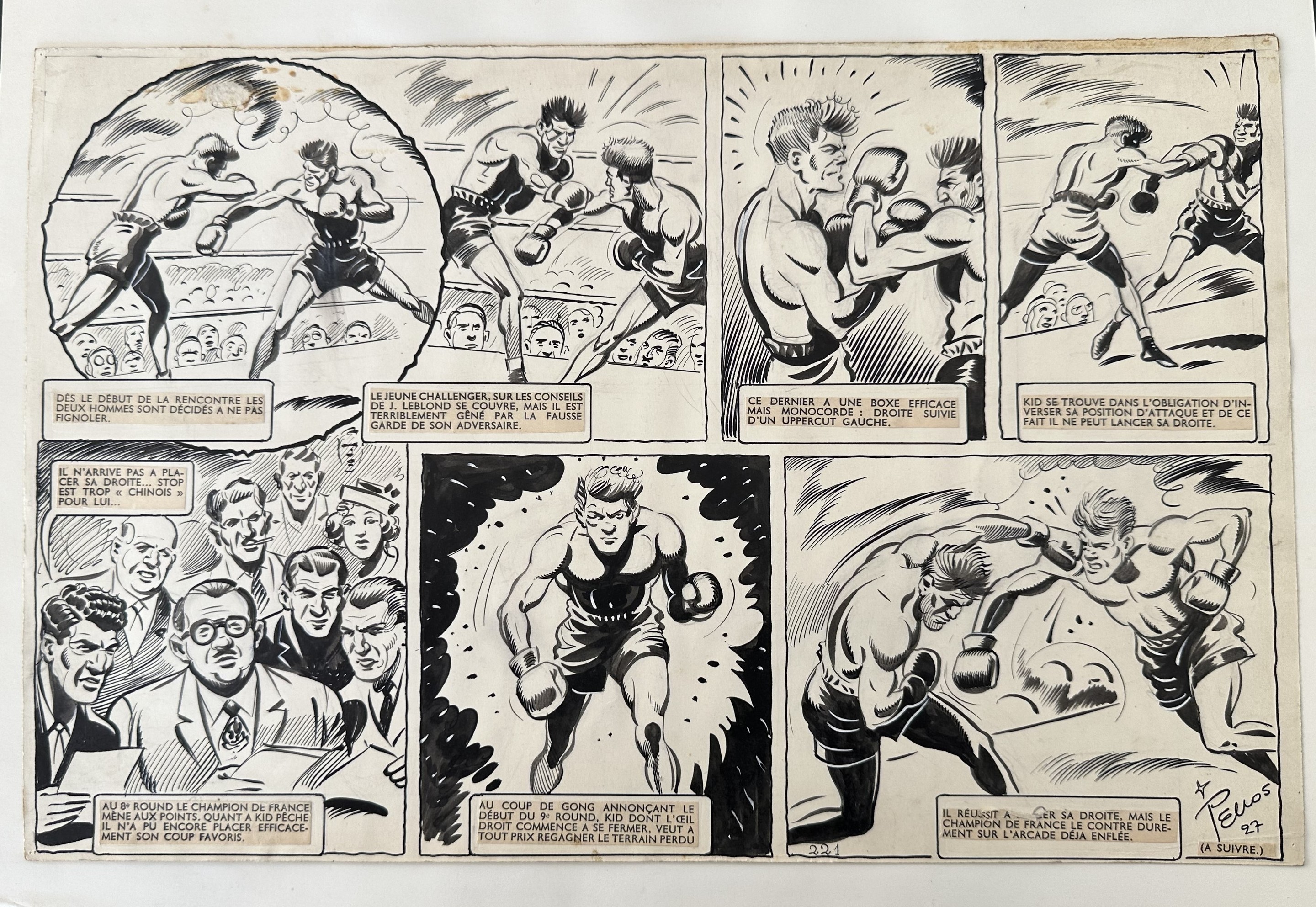 René Pellos, Planche Originale Kid Pêche planche 27 René Pellos, Planche Originale Kid Pêche planche 27