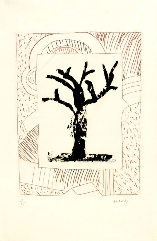 Pierre Alechinsky, Arbre central, au rouge Pierre Alechinsky, Arbre central, au rouge