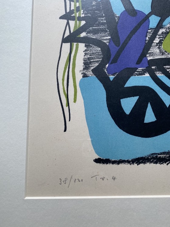 Giuseppe Santomaso, La falciatrice meccanica (The mechanical mower), Print on paper