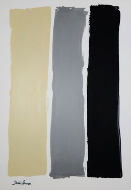 Painting, Color lines, black-grey, Damien Berrard