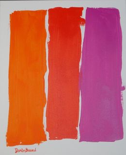 Gemälde, Color lines, orange-pink, Damien Berrard