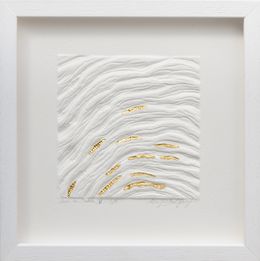 Gemälde, Sur le Sable IV-N°5 - Estampe en relief inspirée de la nature, Mapie BelGary