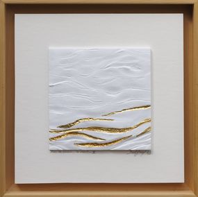 Gemälde, Sur le Sable I - Estampe en relief inspirée de la nature, Mapie BelGary