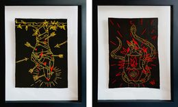 Peinture, The Hanged Man and The Hermit, Diptych, María José Franco Maldonado