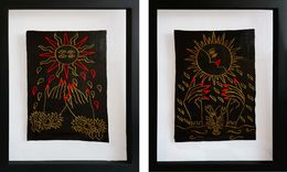 Peinture, The Sun and The Moon, Diptych, María José Franco Maldonado